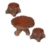 AKOOSY 3 Pezzi Mini Mobili da Giardino in Legno per Micro Paesaggi Tavolo e Sedie Decorativi per Esterni Dimensioni Compatte per Aree Verdi e Terrazzi