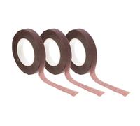 AKOOSY 3 Pezzi Nastro Floreale Adesivo per Bouquet e Composizioni, 12mm X | Carta Color Caffè, Forte ed Elastico, Si Strappa Facilmente, per Confezioni Regalo e Steli Artificiali