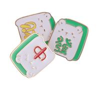 AKOOSY 3 Pezzi Spille Mahjong Set da 3 Pezzi Caratteri Cinesi, Spille da Bavero Portafortuna per Donna, Decorazioni Leggere per Abiti, Cappelli, Borse e Sciarpe, Accessori Moda Vintage