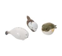 AKOOSY 3 Pezzi Statuette Animali Marini in Resina Realistica, Mini | Set Leggero, per Terrario e Scuola, Gioco Educativo, Sagome Palla, Tursiope e Lontra