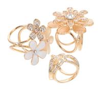 AKOOSY 3pezzi Anelli Per Sciarpe Con Cristalli Eleganti e Resistenti Fermagli Moda Donna Per Decorare Sciarpe Spesse e Camicie Oversize Accessori Scialli Raffinati Per Look Unico e