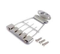 AKOOSY 4 Corde Cordiera per Chitarra Jazz Corde Regolabile Spaziatura Ponte Tailpiece Cromato per Archtop Bass Guitar Sostituzione Resistente e Facile da Installare