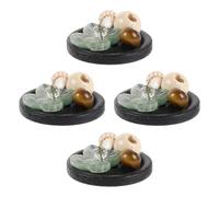 AKOOSY 4 Pezzi Bottoni Artigianali Decorativi in Legno e Plastico Neri, con Cristalli a Forma Rotonda per Camicie e Cappotti, per Occasioni Formali in Autunno