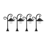 AKOOSY 4 Pezzi Lampione Luminoso Vintage Illuminazione Realistica per Casa delle Bambole Materiale Abs e Luci LED Integrate, per Modelli di Vicoli e Collezioni