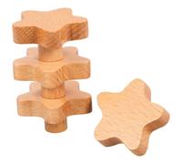 AKOOSY 4 Pezzi Pomello per Mobili in Legno Beige, Forma Creativa, Moderno | Facile da Installare, Comodo da Impugnare, senza Spigoli Taglienti, Pratico per Cassetti e Guardaroba