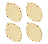 AKOOSY 4pezzi Connettori per Collane Ovali Vuoti Base per Pendenti in Metallo Componenti per Gioielli Ciondoli per Medaglioni Forniture per Creazione di Gioielli