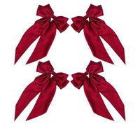 AKOOSY 4pezzi Fermagli per Chioma con Fiocco Rosso Leggero e Rapido da Acconciare per Donne Eleganti Occasioni Speciali e Stili Quotidiani