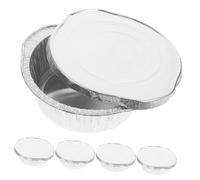 AKOOSY 5 pezzi Teglie in Alluminio con Coperchi Vaschette Resistenti per Cottura Preparazione Conservazione e Asporto per Picnic e Camping