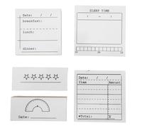 AKOOSY 5 Pezzi Timbri Giapponesi per Diario Scrapbooking in Gomma Kit per Planner Registro Pasti Monitoraggio Peso Sonno e Spese Strumenti Creativi per Diario Quotidiano