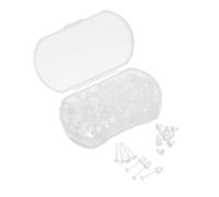 AKOOSY 50 Pezzi Borchie di Plastica Trasparenti Retro Piatto da 3mm, Fermagli di Sicurezza per Orecchini, per Creazione di Gioielli e Uso Sportivo Scatola Porta Accessori