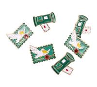 AKOOSY 6 Pezzi Accessorio Vintage a Tema Postale Viaggiatore e Cassetta Lettere in Retrò per Abbigliamento e Borse