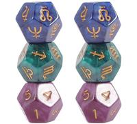 AKOOSY 6 Pezzi Dadi da Gioco a 12 Facce in Resina Bordi Lisci e Arrotondati, Dadi Divinatori Creativi per Feste e Riunioni, Facili da Trasportare per Giochi da Tavolo