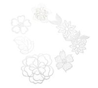 AKOOSY 6 Pezzi Toppe Floreali in Bianco Ricamate Patch Stirabili per e Decorazioni Fai da Te Applique Resistenti e Pratiche per Cucito Creativo