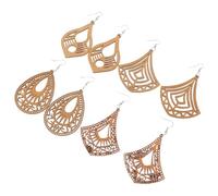 AKOOSY 8 paia Orecchini da Donna Boho in Legno Intagliato Leggeri Goccia Hollow Stile Chic e Creativo per Uso Quotidiano e Regalo
