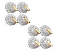 AKOOSY 8 Pezzi Gancio Adesivo Decorativo a Conchiglia in PS | Trasparente, Salvaspazio e Robusto, per Asciugamani e Oggetti Leggeri, Stile Discreto