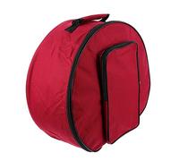 AKOOSY Borsa per Rullante Imbottita 13-14 Pollici Oxford Rossa Maniglia e Tracolla Regolabile, Custodia Portatile Tasca Esterna per Accessori, Protezione da Usura e Graffi per Musicisti