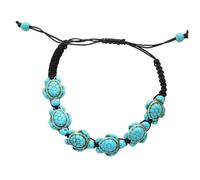 AKOOSY Bracciale Donna Tessuto con Turchese Forma di Testuggine Elastico Accessorio Comodo Moda Regalo per Occasione Speciale