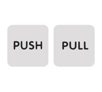 AKOOSY Cartello Adesivo Push Pull in Acrilico Bianco Autoadesivo Resistente per Porte Ufficio e Bagno, 1 Paio Segnale Facile da Applicare e Non Cade