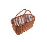 AKOOSY Cestino Picnic Intrecciato in Vimini Resistente con Manico Contenitore Rustico per Verdure e Pane Portafrutta Multifunzionale per Giardino e Raccolta