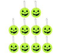 AKOOSY Ciondolo Riflettente in Pvc 10 Pezzi a Forma di Zucca Giallo Design Leggero e Portatile e Feste di Halloween per Sicurezza Durante la Guida Notturna , per Appendere a Zaini