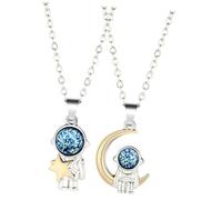 AKOOSY Collana Abbinata per Coppia Ciondolo Astronauta e Stella Set di 2 Collane Coordinate in Materiale Resistente Regalo San e Anniversario per lui e lei