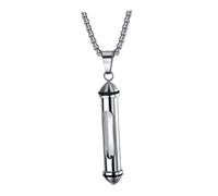 AKOOSY Collana Inossidabile Per Ceneri Pendente Per Uomini Porta Ricordi Di Animali e Persone Elegante Design Con Spazio Di Conservazione Per Ceneri e Piccole Memorie