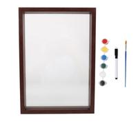 AKOOSY Cornice Impronte Mani Famiglia Marrone 4 Lastre Acriliche | MDF e Vetro Acrilico Trasparente, Pittura Inclusa e Chiodi senza Tracce, Ricordo per Compleanni