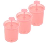 AKOOSY Dispenser per Schiuma Detergente Viso 3pezzi in Plastico Rosa, Leggero ed Efficiente per Creare Schiuma, Design Compatto e Raffinato per Uso Outdoor