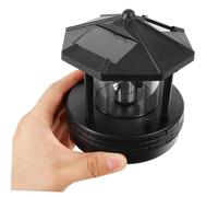 AKOOSY Faro Solare Rotante LED con Sensore Automatico Lampada Torre Faro da Giardino Energia Solare Illuminazione per Esterni Cortile Patio e Villa