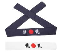 AKOOSY Fascia Giapponese Da Chef e Karate 2 Pezzi, Bandana Da Samurai Traspirante e Assorbente, Taglia Unica Unisex Per Sport e Cucina