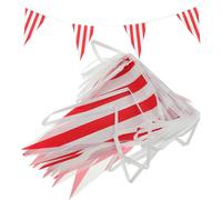 AKOOSY Festone a Strisce Rosse e Bianche per Festa Carnevale Bandierine in Pe, Set 1 Pezzo per Decorazioni All'aperto e Accessori Fotografici