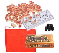AKOOSY Gioco Bingo Classico 90 Numeri, Carte Doppie in Legno | Feste e Gruppi, Carta e Abs, Set da Gioco per Genitori, Aiuta Coordinazione e Logica