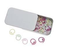 AKOOSY Marcatori per Punti in Metallo ad Anello Diviso 50 Pezzi con Scatola Portaoggetti, Segnapunti Colorati Rimovibili per Maglieria e Uncinetto, Strumenti Organizzatori per