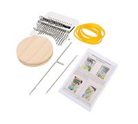 AKOOSY Mini Tessitore in Legno Naturale per Maglieria Fai da Te, Strumento per Riparare Jeans e Creare Sciarpe, per Principianti e attività Genitori-Figli