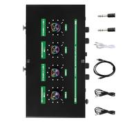 AKOOSY Mixer Audio Desktop con Effetti di Riverbero Vocale Doppi Ingressi per Microfono Alimentato Tramite USB per Canto Karaoke e Streaming Live Laptop
