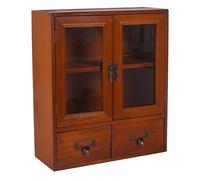 AKOOSY Mobiletto Portaoggetti Vintage in Legno con Doppia Porta e Cassetti Multipli, Ampio Spazio di Archiviazione e Doppia Funzionalità per Zona Pranzo e Studio