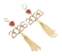 AKOOSY Orecchini Pendenti Strass Scintillanti e Nappe a Forma di Cuore per Donna, Gioielli di Capodanno Leggeri e Luminosi, Accessori Eleganti per Feste e Occasioni Speciali