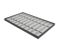 AKOOSY Organizer per Orologi 10 Scomparti in Mdf e Cuoio Nero, Vassoio Rettangolare Elegante e Resistente per Esposizione e Protezione degli Orologi