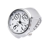 AKOOSY Orologi a Dito per Donna e Uomo 2 Pezzi Quadrante Bianco in Metallo, Mini Display Orario Creativo e Comodo, come Regalo
