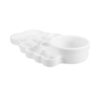 AKOOSY Palette per Pittura in Plastica Bianca con Vaschette Profonde Supporto per Miscelazione Pigmenti per Acquerelli Gouache e Progetti Artistici Scolastici per Studenti e Pittori in