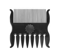 AKOOSY Pettine Vintage a Denti Larghi per Chioma Ricci e Spessi Nero | Plastica Resistente, per Salone e Uso, Styling Testurizzato, Aiuta a Districare senza Deformarsi