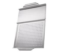 AKOOSY Piastra per Grill a Gas Quadrata in Acciaio Inox 2 in 1 Manico, Teglia Antiaderente per Barbecue e Griglia, Resistenza Uniforme per Cucina Outdoor e Grigliate Casalinghe