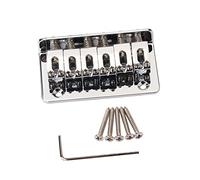 AKOOSY Ponte per Chitarra a 6 Corde in Metallo 73mm Piastra a Sella Sagomata Preforata per Ukulele e Strumenti Musicali, Ricambio Facile da Montare per Performance Musicali