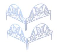 AKOOSY Recinzione da Giardino Decorativa in Plastica 4 Pezzi per Esterni, Bordo per Cortile Leggero e Portatile, Ornamento da Patio Stile Pastorale Facile da Montare