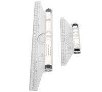 AKOOSY Righello Rotante in Plastica 2 Pezzi, Strumento Multifunzione per Disegno Tecnico, Righello Parallelo Liscio 15cm e 30cm, per Misurazioni Precise e Angoli