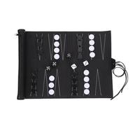 AKOOSY Scacchiera Portatile in Pu Nero Design Avvolgibile Pratica per Giochi da Tavolo e Partita a Scacchi in Viaggio