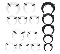 AKOOSY Set 15 Pezzi Anelli per Piercing Cartilagine Acrilico Trasparente Nero Bianco 16-4Mm per Naso Orecchio Sopracciglio Labbro Decorazione Corpo