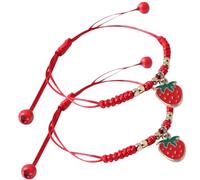 AKOOSY Set 2 Braccialetti Dell'amicizia Ciondolo a Forma Di Frutto Intrecciati in Lega Resistente Corda Regolabile Per Ragazzo Ragazza e Amici Gioielli Dell'amicizia Colorati e Duraturi
