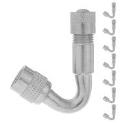 AKOOSY Set 8 Prolunghe Valvole Pneumatici in Ottone 45° Argento, Estensore Stelo Valvola Auto Moto per Cerchi Alti, Accessori Gonfiaggio Rapido e Manutenzione Pneumatici in