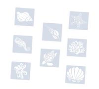 AKOOSY Set 8 Stencil per Pittura Motivi Animali Marini, Modelli di Pittura per Riutilizzabili in Plastica Leggera, Strumenti Educativi per Disegno Creativo e Progetti Scolastici
